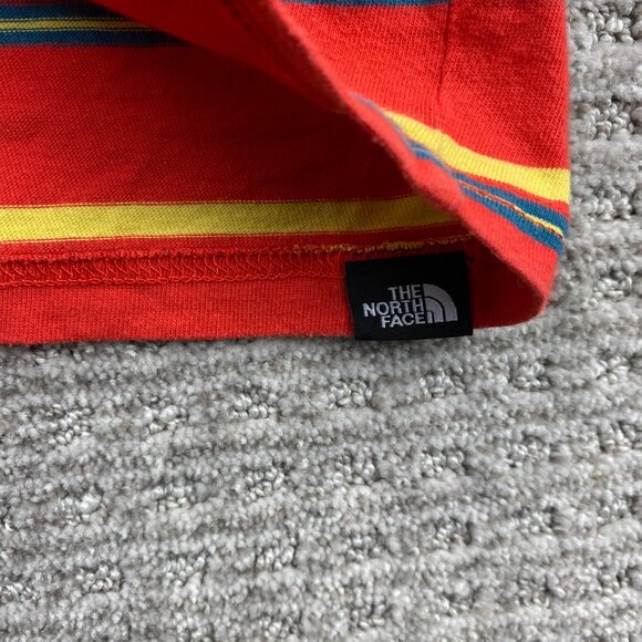 The North Face Shirt Men Medium M Orange Yellow Stripes Long Sleeve T-Shirt - Picture 5 of 9